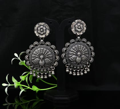 925 sterling silver handmade customized peacock design stud earring, hanging drops pearl, drop dangle wedding brides gift earring ear515