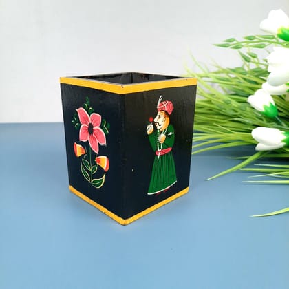 Pen Pencil Holder | Desk Organizer | Wooden Pencil Stand |Stationary Holders - For Home, Study Table, Office Decor, Corporate Gifting | Gifts For Him - 4 Inch-Design 1