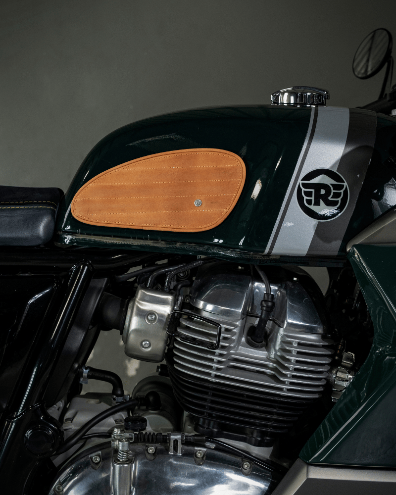 tank pads leather classic stripes-vintage tan / in
