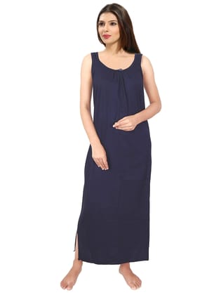Denzcart Premium Hosiery Nighty Soft Light Gown for Women (Navy Blue, 1)  by Ruhi Fashion India