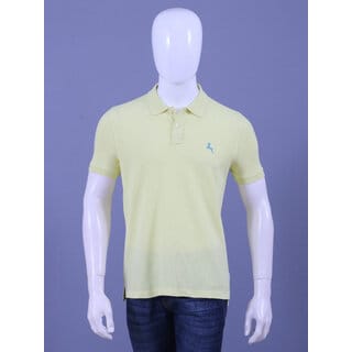 REDLINE MENS LIGHT YELLOW EMBROIDERED POLO T-SHIRTS
