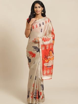 Glamorous Printed Mysore Silk Saree