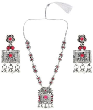 Sunhari Jewels Maroon German Necklace Set ( Pack of 1 ) - Maroon