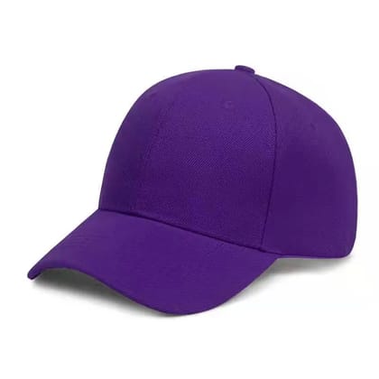 Pure Color Men's And Women's Leisure Sun Hat-Purple