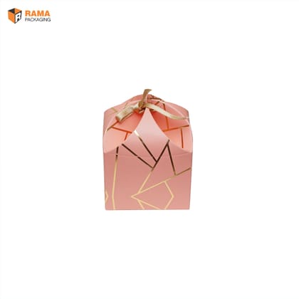 Dom Box | Hamper Box | Peach (8.0 cm x 8.0 cm x 6.0 cm)-Pack Of 10