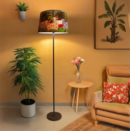 Gaiyan Pichwai Art Floor Lamp-Lamp & Base