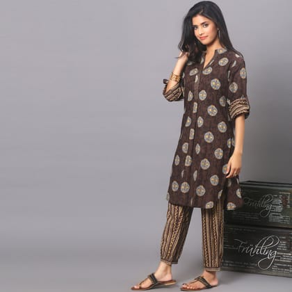Printed cotton co-ord Set-XS