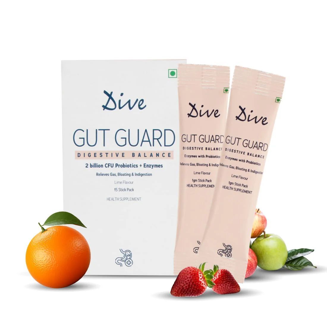 Dive Gut Guard Digestive Balance Probiotics| For Improving Gut Health , Digestion & Immunity in Men & Women | Probiotics + Digestive Enzymes |Nutrition Absorption | 2 Billion CFU Clinically Prove
