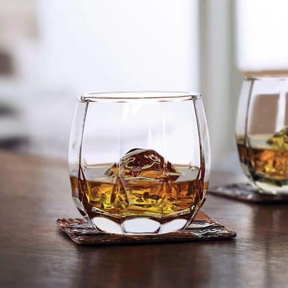Ocean Jubilee Rock Whiskey Glass, 340 ml, Set of 6, Transparent