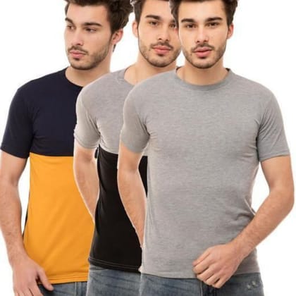 Trendy Designer Pack Of 3 Combo T-Shirt For Men-M-38