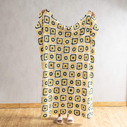 Sunflower Crochet Throw Blanket-50"x60" / Throw