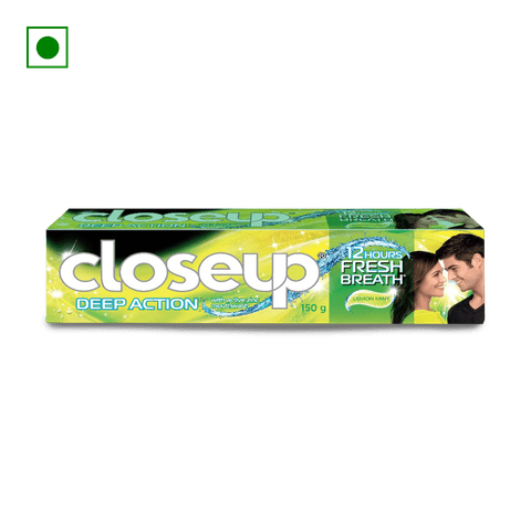 Close Up Deep Action Lemon Mint Anti Germ Gel Toothpaste, 150 gm Pack