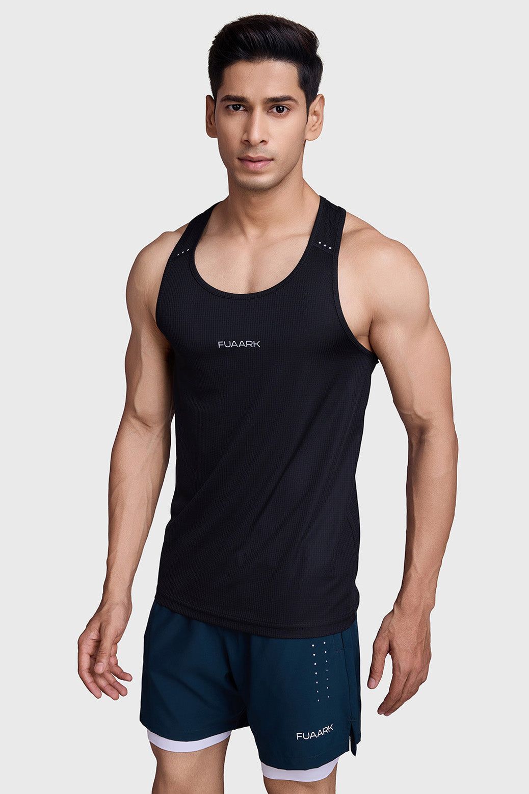 Checks Running Tank Black-S