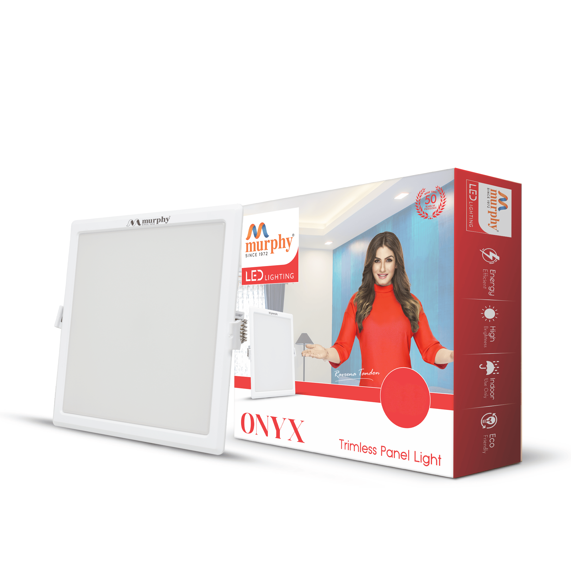 Murphy 20W Trimless Square Recess Panel Light-Cool White / Pack of 1