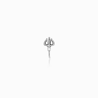 Oxidised Trident Nose Pin (Clip On)