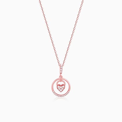 Rose Gold In The Circle of Your Love Pendant with Chain