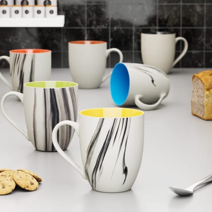 The Earth Store Italian Coffee Mug Set of 6 Ceramic Mugs to Gift to Best Friend, Tea Mugs, Microwave Safe Coffee Mugs, Ceramic Tea Cups