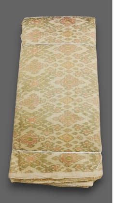 IKKAT RAW SILK FABRIC Cream Color-1.5 MEETER