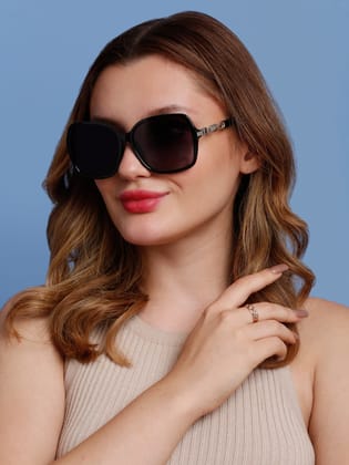 SUNNIES Large Full Frame Metal.Plastic Oversized Solid Polarized Women Sunglasses-SNS-11705-C025