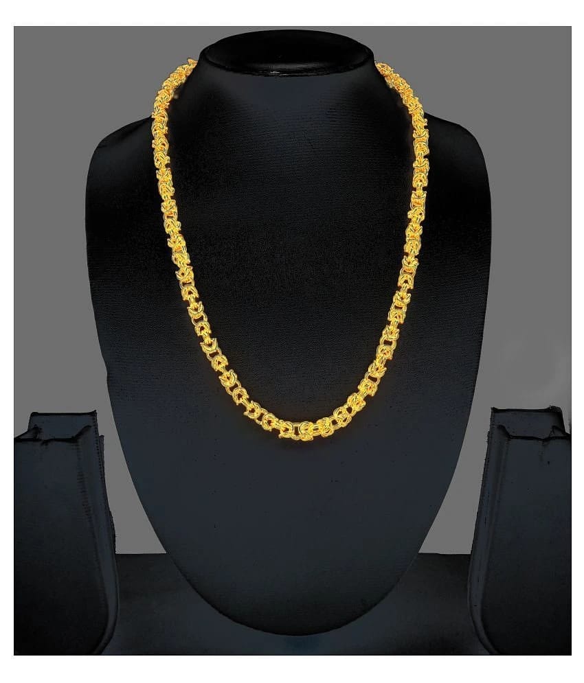 Shankhraj Mall Gold Plated Mens Necklace Chain-100340 - Golden