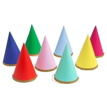 Multicolor Party Hats (set of 8)