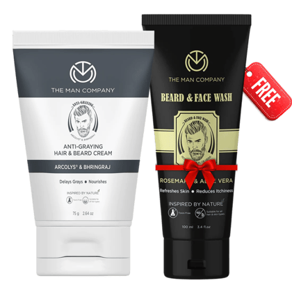 Anti-Graying Hair & Beard Cream Cream and Free Face Wash