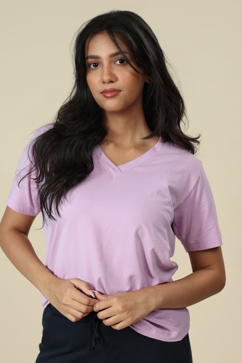 Bamboo V-Neck T-Shirt-XS