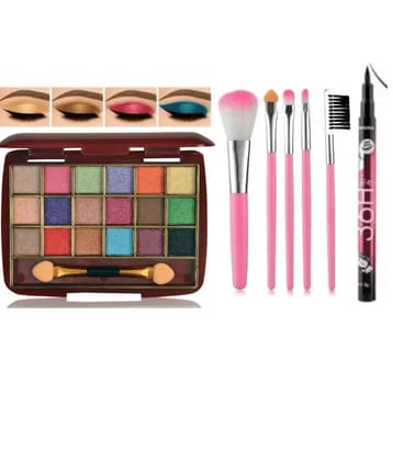swenky waterproof eyeliner with eyeshadow & makeup brush (Pack of 3)