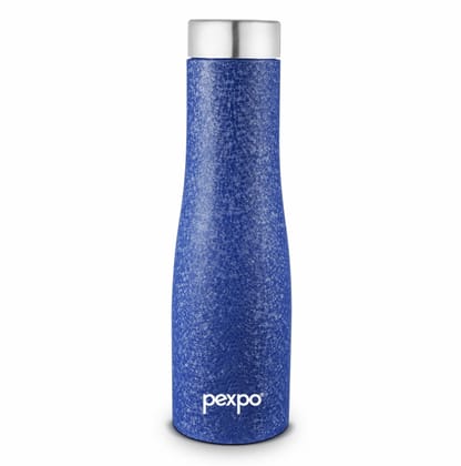 Pexpo Stainless Steel Fridge Water Bottle, 1L, Blue, Monaco | Fast Cooling & Leak-Proof Water Bottle
