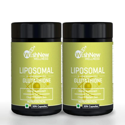 Wishnew Wellness LIPOSOMAL GLUTATHIONE Capsules - For Youthful & Radiant Skin | Immune Health | 30 Vegetarian Capsules - With Enhanced Bioavailability & Antioxidant Support | Suitable for Men & W