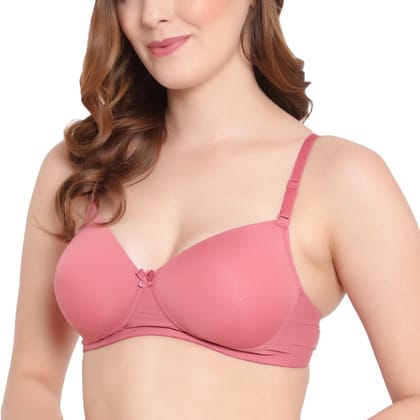 Pink Beige curve flattering Bra-32B