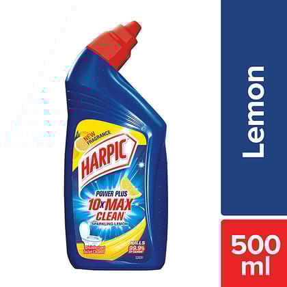 Harpic Disinfectant Toilet Cleaner Liquid, Lemon, Removes Dirt & Stains, 1 L