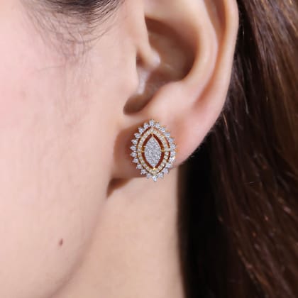 Johana Silver Stud Earrings for Women-Yellow Gold