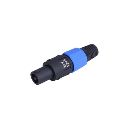MX-1245 4 Pin Mic & Speaker Male Connector (Speakon Type) Front Metal End for Microphone, Stereo System, DJ etc (Blue & Black)