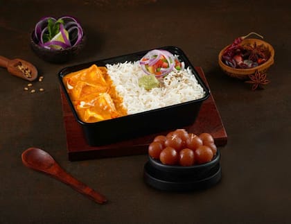 Butter Paneer Masala Rice Bowl + Gulab Jamun