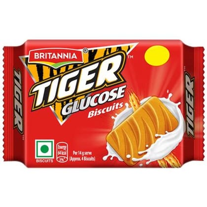 Britannia Tiger Glucose Biscuit, Ready To Eat, Crunchy Snack, 28.6 G