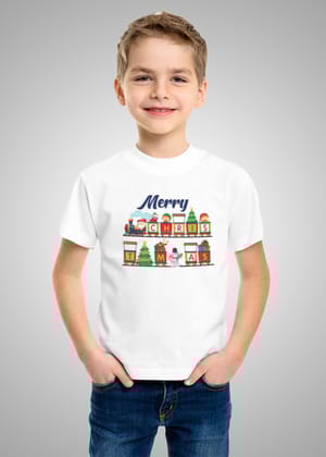 Merry Christmas In Train  Kids T-shirt-White / 1-2 Year