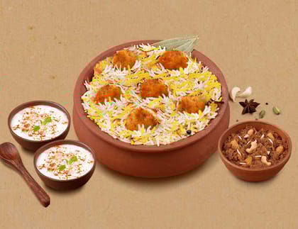 1 KG Dum Aloo Matka Biryani + FREE Dessert