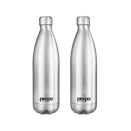 Pexpo Stainless Steel Hot and Cold Vacuum Insulated ISI Certified Flask, 750ml, Pack of 2, Silver, Electro | Lightweight & Keeps Drinks Hot/Cold for 24+ Hours