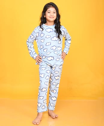 CLOUD SKY GIRLS  LONG SLEEVE PYJAMA SET - SKY-0-6 MONTHS / 2N / SKY