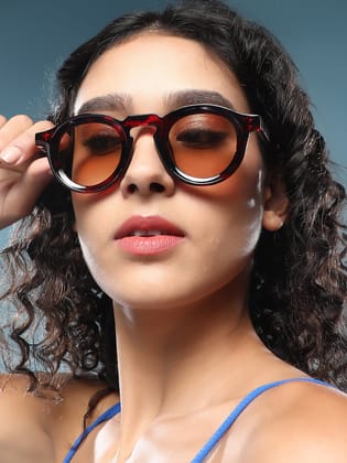 The Atticus Round Sunglass - Coffee Brown-Sunglass