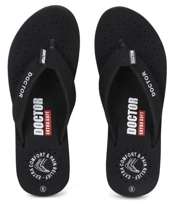 DOCTOR EXTRA SOFT - Black Women's Thong Flip Flop - None