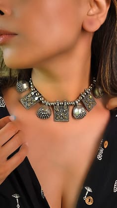 Mystic Medallion Choker Sets-White