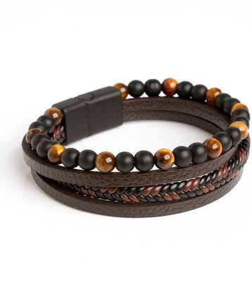 FASHION FRILL - Brown Bracelet ( Pack of 1 ) - None
