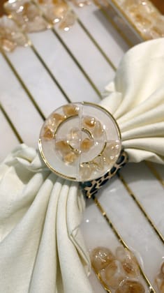 High-Low Stones Golden: Napkin Ring (Set Of 4)
