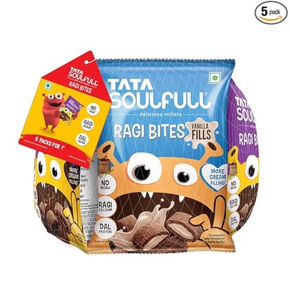 Tata Soulfull Ragi Bites Breakfast Cereal Combo pack (Choco Fills, Vanilla Fills & Strawberry Fills)