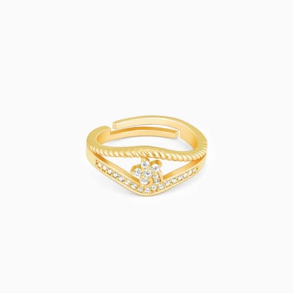 Golden Glowing Floral Ring