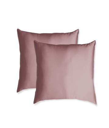 American-Elm Pack of 2 Light Coral Solid Rich Satin Cushion Cover (12x12, 16x16, 18x18 inch)-(16 x 16) Inch