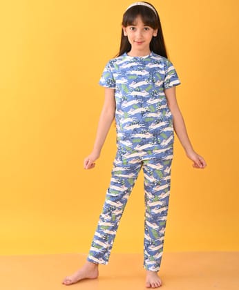 BLUE RABBIT SHORT SLEEVE PYJAMA SET - BLUE-0-6 MONTHS / 2N / BLUE