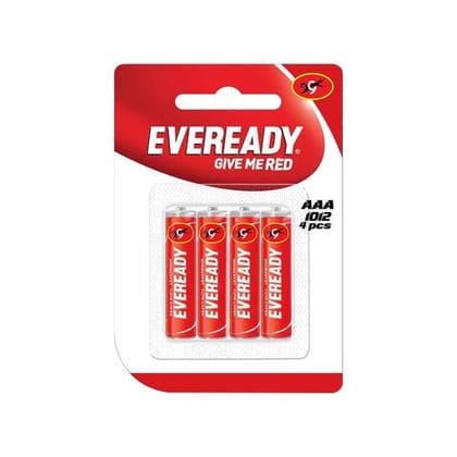 Eveready Aaa Heavy Duty Batteries Red Card\, 4 Pieces